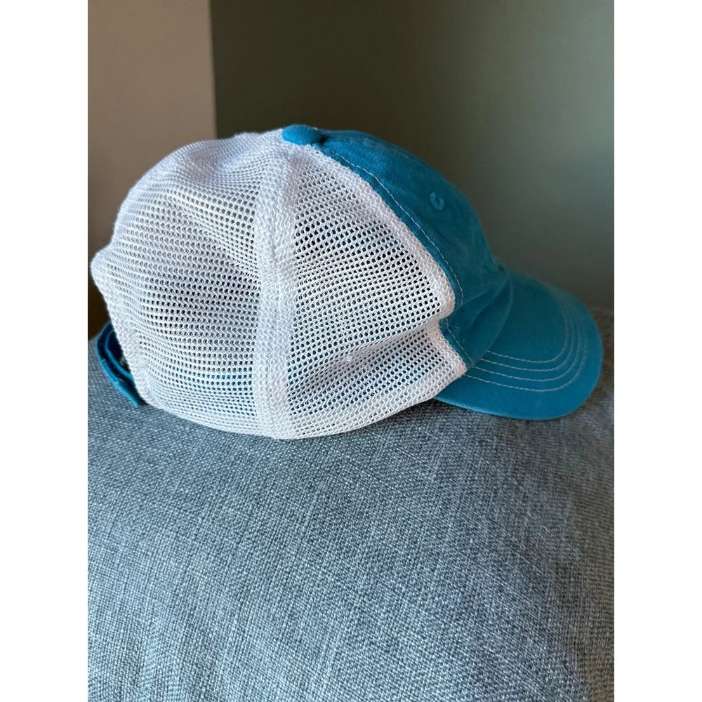Costa Del Mar Trucker Hat Turquoise Blue‎ White Mesh Snapback Baseball Cap Logo